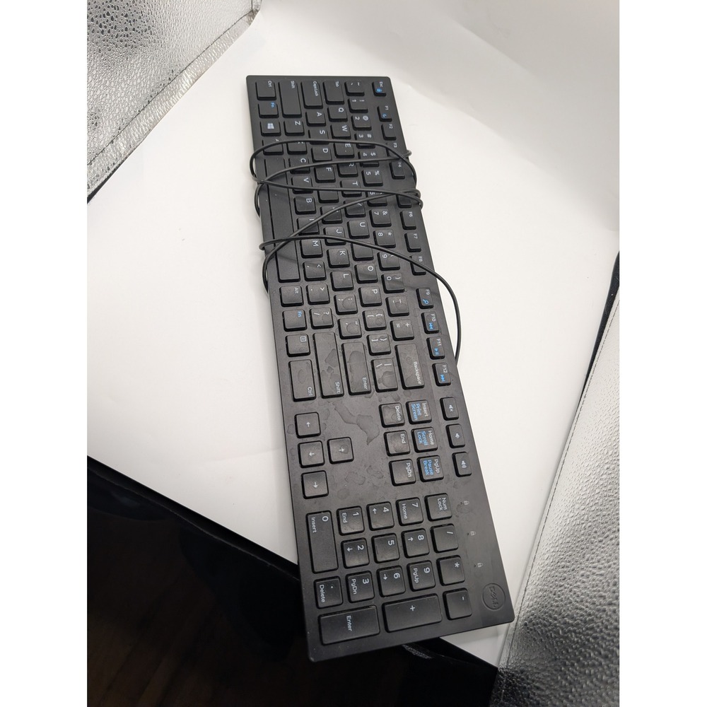 Dell KB216t Wired Multimedia Keyboard Black Chiclet Keys USB Full Size 0RKRON